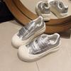 Velcro Versatile Little White Shoes Women's Summer New Round Head Lightweight Low-top Heightening Platform Sports Board Shoes