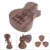 Wood Guitar Pick Storage Box Container Rotating Open Guitar Plectrums Cases Guitar Pick Collector Guitar Accessories