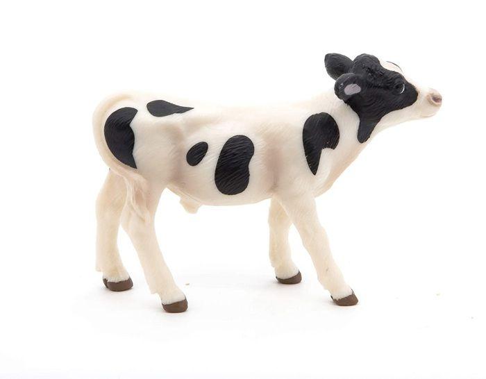 Figurine Veau - PAPO - LA VIE A LA FERME - Intérieur - Enfant - Noir et blanc