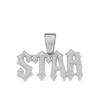 Men Women Hip Hop Letter STAR  Pendant Necklace with Cuban Chain Iced Out Bling Necklaces Tennis Chain Fashion Punk Jewelry Gift