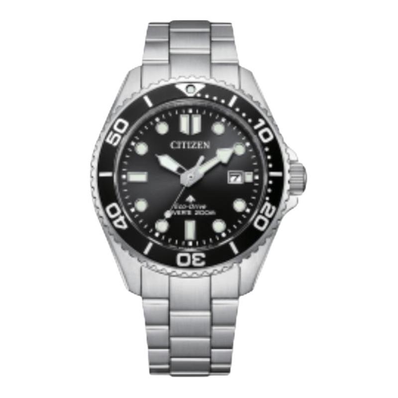 Citizen PROMASTER серия 200 метров водонепроницаемость солнечный механизм Стальной ремешок 40,6 мм мужские часы черный циферблат BN0261-51E