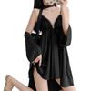 Seductive Ice Silk Nightgown with Chest Pads and Slit