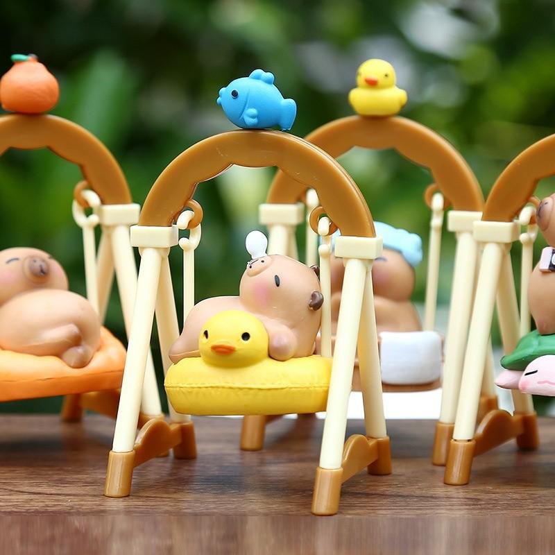 Capybara Swing Model Pvc Animal Toy For Home Or Office Display Collectors Item