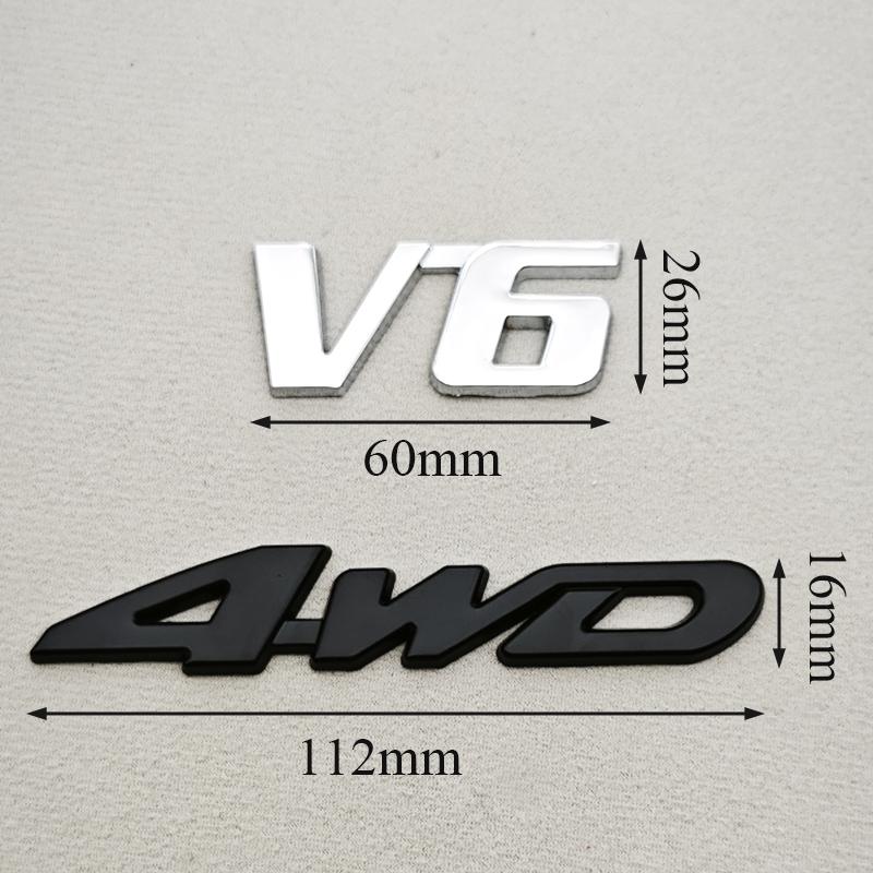 3D Металлическая Наклейка Логотип на Автомобиль V6 4WD Задний Значок Багажника Крыла Боковой Эмблема Наклейки Для Toyota Tundra Tacoma Land Cruiser Highlander