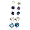 Les Trésors De Lily [L6300] - Набор из 5 пар бело-синих серег «Cubes de Cristal».