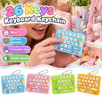 Mini 26 Keys Keyboard Keychain Animals Stress Relief Fidget Toy  Travel Use