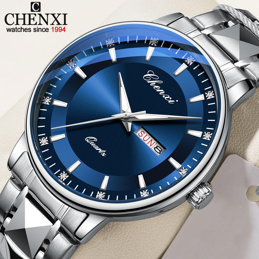 Мужские часы модные простые календарные светящиеся стальные сетчатые наручные часы кварцевые деловые часы для мужчин