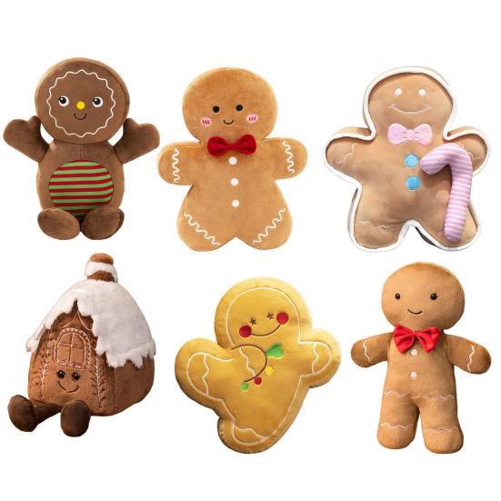 Пряничный человечек плюшевая кукла подушка мягкая милая рождественская декоративная подушка для домашнего дивана-кровати