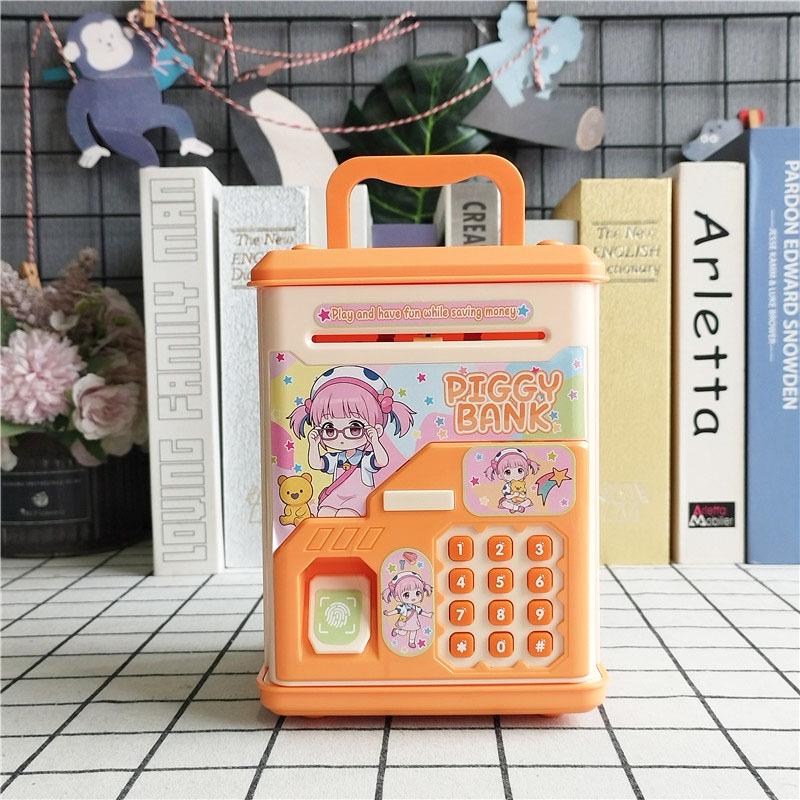 Fingerprint Money Jar Piggy Bank – Automatic Rolling, Password Safe, Music Toy for Children