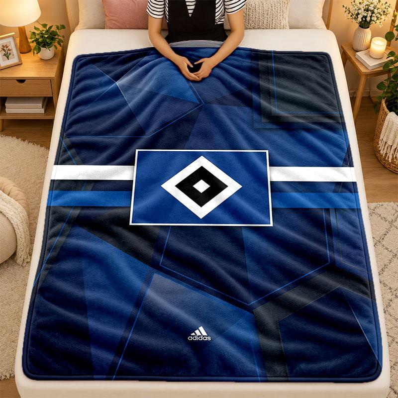 Flannel BlanketHamburger SV Football Warm Soft Throw Blanket for Indoor Sofa Bed Living Room Use