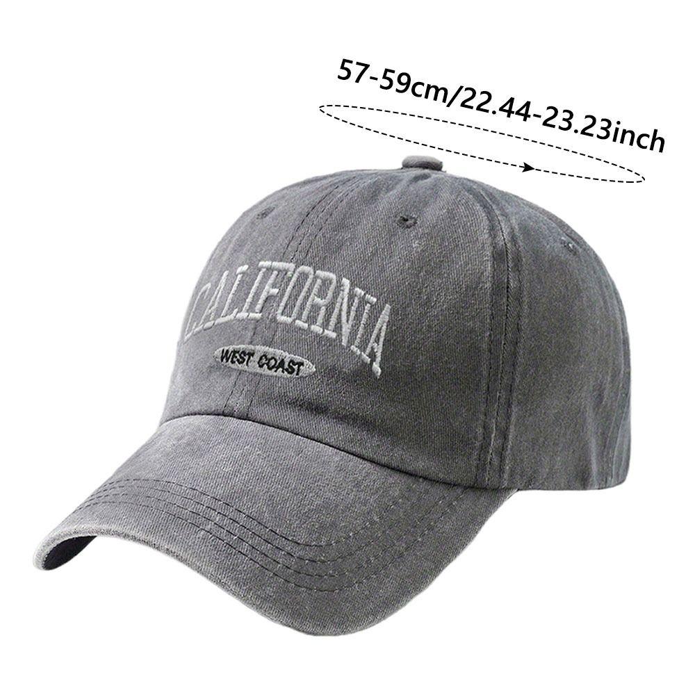 Unisex Embroidered Baseball Cap "California West Coast" Lettering Duckbill Cap for Women & Men
