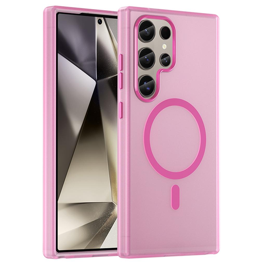 Для Samsung Galaxy S24 Ultra Магнитный чехол ТПУ+ПК Тонкий Матовый Полупрозрачный Чехол для телефона