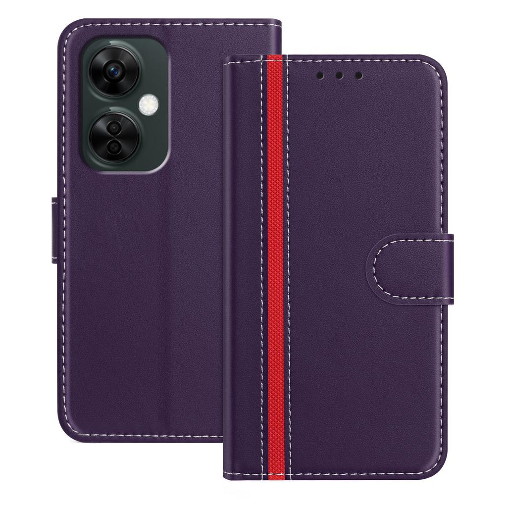 For OnePlus Nord CE 3 Lite 5G Phone Cases Wallet Stand Color Splicing Leather Cover with Magnetic Clasp