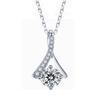 Zircon Micro-Inlaid Collarbone Chain Necklace Simple Imitation Moissanite Pendant Women'S Jewelry