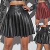 2024 European & American Style PU Pleated Short Skirt for Women, Large Size, TM14
