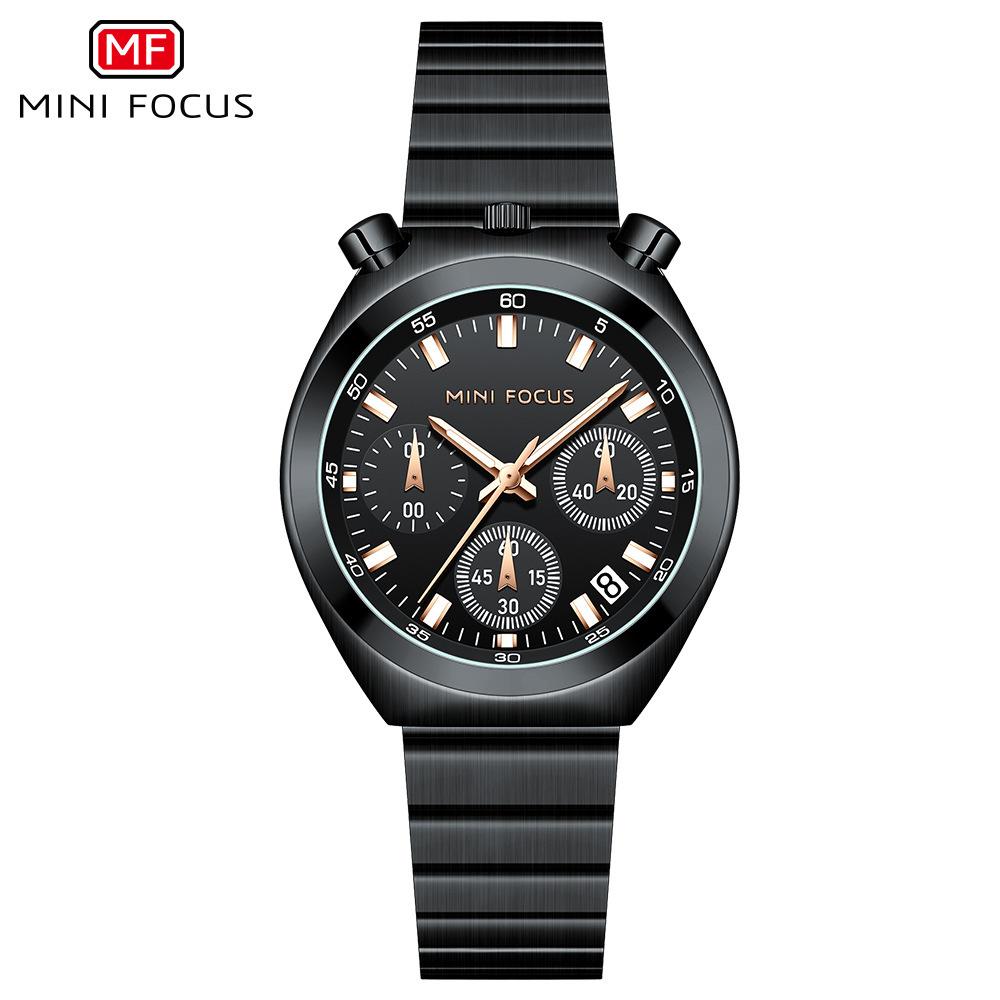 MINI FOCUS Fashion Ladies Watches Top Brand Luxury Multifunction Dial Stainless Steel Strap Elegant Quartz Women Watch Luminous