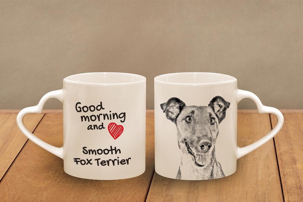 Fox Terrier Smooth - cup with a dog, adorable cup with a heart-shaped handle, universal gift from the Art-Dog brand