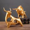 Powerful As A Bull Fine Resin Crafts Attracting Wealth Golden Cow Creative Home Living Room TV Cabinet Office Decorations