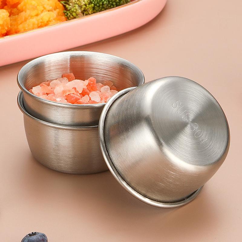 1/6 шт. 40 мл контейнер для заправки салата соусницы портативные небольшие чашки из нержавеющей стали для соуса с герметичными крышками чашки для макания