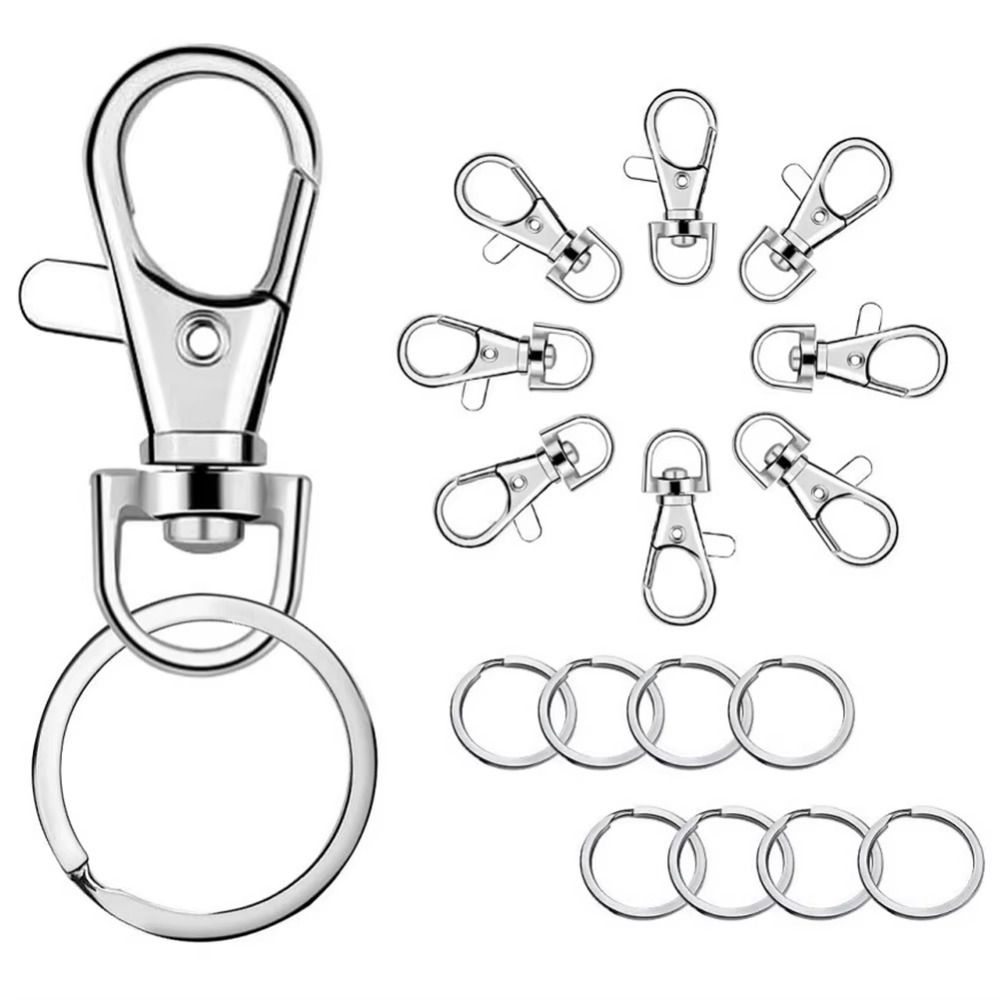 100Pcs Rust-Resistant Key Chain Clip 360 Degree Rotating Rotary Clasp Hook Gift Making