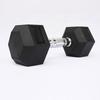 Rubber-Coated Hex Dumbbell Set with Rack