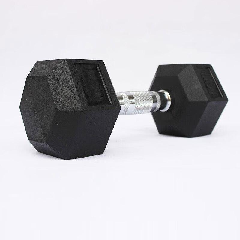 Rubber-Coated Hex Dumbbell Set with Rack
