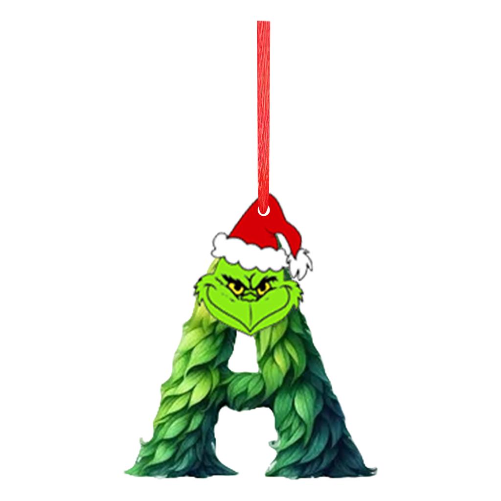 2D 26 букв Рождественские украшения Акриловые плоские Рождественские елки Украшения для дома Украшения