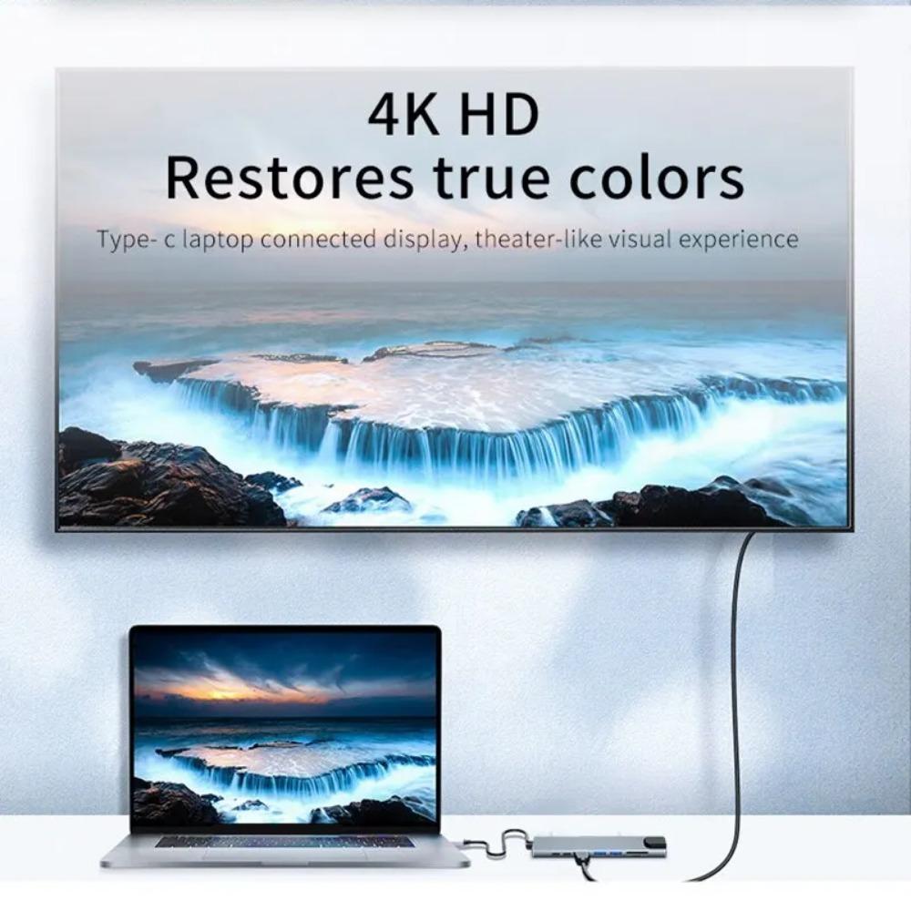 Usb 8 в 1 тип C 3 1 до 4k адаптер-концентратор HdTV с устройством чтения карт SD Tf Rj45 Pd быстрая зарядка для ноутбука Macbook