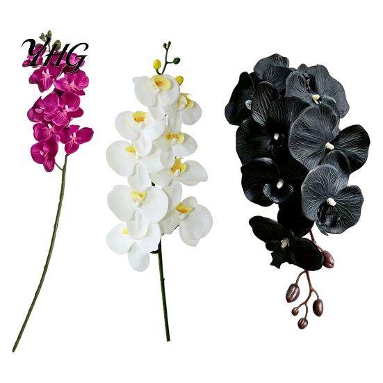 Elegant Faux Floral Decor for Baby Showers Artificial Phalaenopsis Silk Orchid Flower Home Decor, Realistic Velvet Plant Centerpiece Living