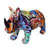 Rhinoceros Statue Resin Abstract Art Sculpture for Living Room Desk Holidays