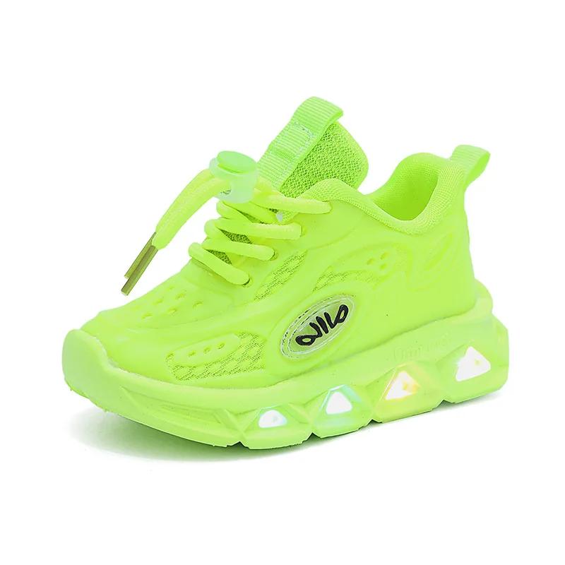 Baby Shoes Spring Autumn New Boys and Girls Light Up Clunky Sneaker Small and Medium-sized Children's Soft Soled Baby Shoes