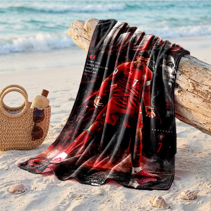 Cristiano Ronaldo Theme Beach Towel Soft Quick?dry Towel For Summer Beach Vacation Swimming