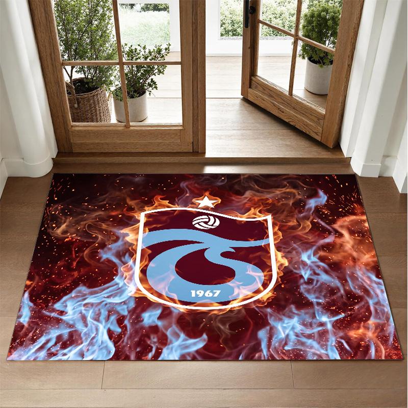 Trabzonspor FC Design Crystal Velvet Rug Soft Decorative Mat for Bedroom Entrance
