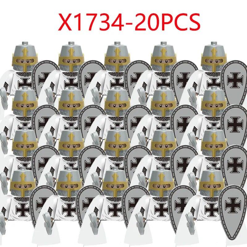 Military Building Blocks Medieval Times Roman Solider Figures Toys Adults Kids Gifts Weapons Sword Shield Helmet Cloak Halberd