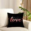 Valentines Day decoration Cushion Cover Reversible Plush Pillow Cover Soft Fluffy Home Decor for Sofa Bedroom