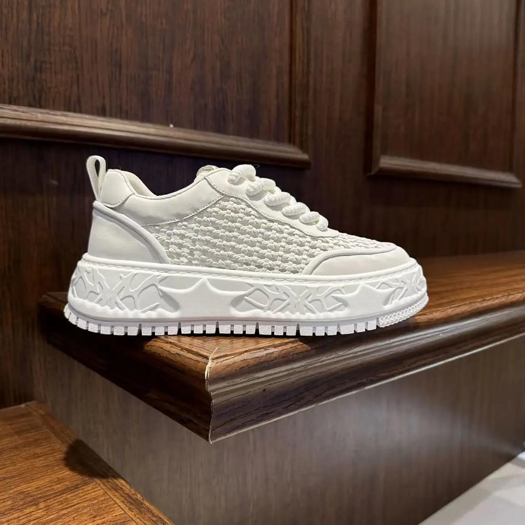 Fashion Fashion Versatile White Men Sport Shoes Platform Thick Sole Casual Sneakers Breathable Lightweight Running Shoes Tennis Shoes