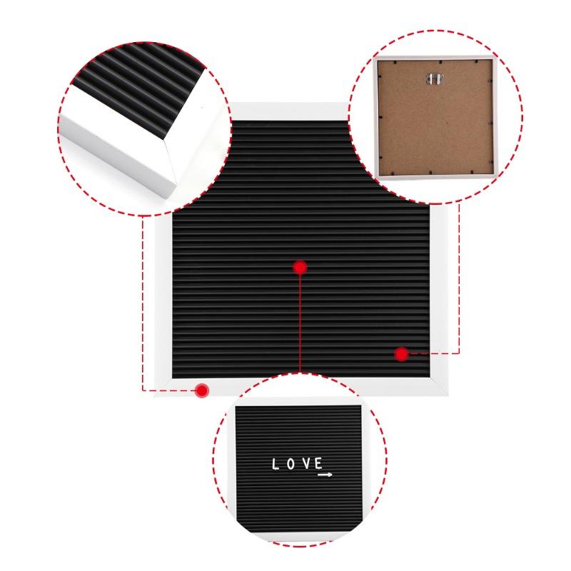 25см*25см Пластиковая доска для сообщений со сменными буквами и цифрами, декор для комнаты (Белая рамка)