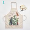 Фартук с рисунком из мультфильма, полиэстер, кулинария, кухня, ресторан, кактус, мясистый, зеленый, модный фартук с растениями