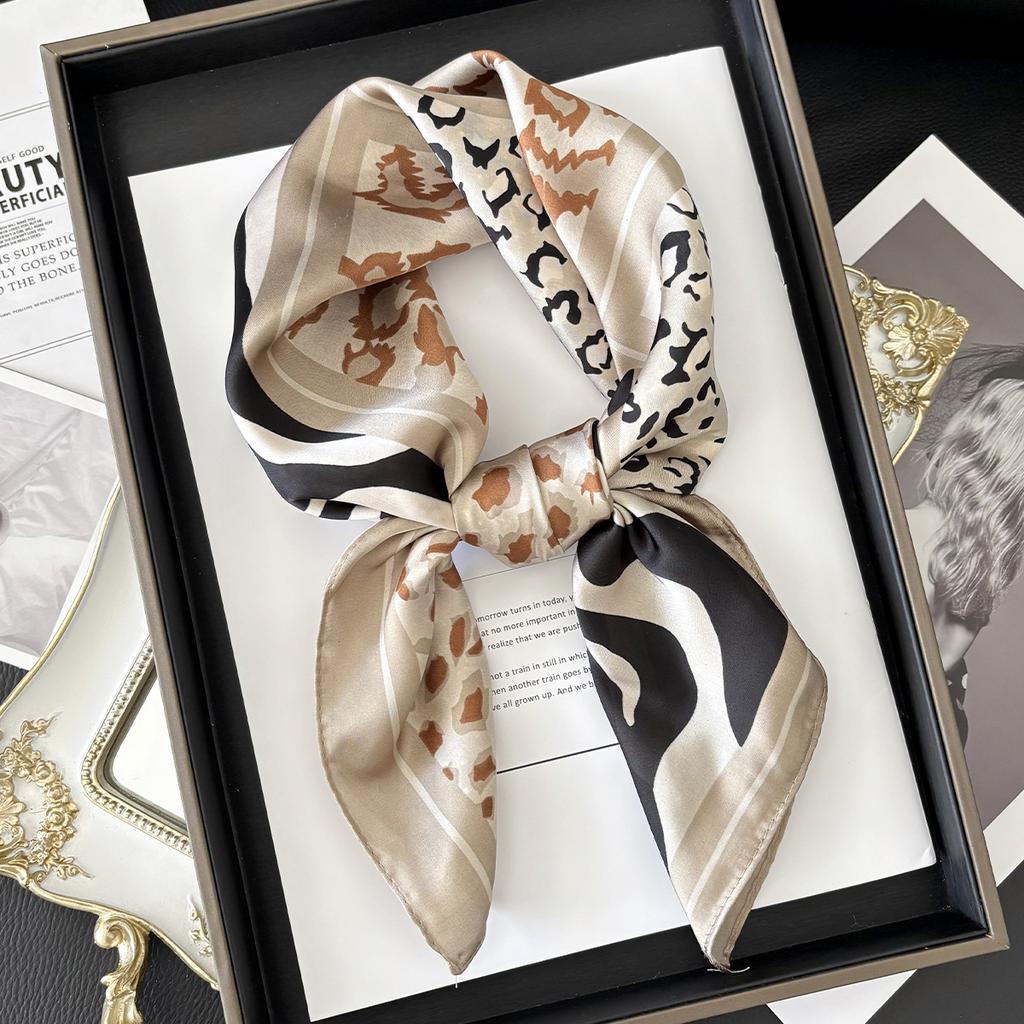 Luxury Polka Dot Silk Square Scarf Women Hijab Hair Bands Neckerchief Female Satin Shawl Ribbon Headband Fashion Wraps Bandana