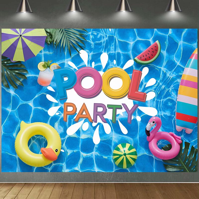[Party Banner] 1 Poolside Party Background Banner  suitable for poolside party supplies and summer party decorations
