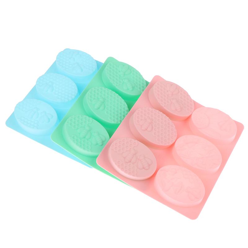 6 силиконовых форм для мыла в форме пчелы, овальные формы ручной работы, формы для цветов, формы для торта своими руками