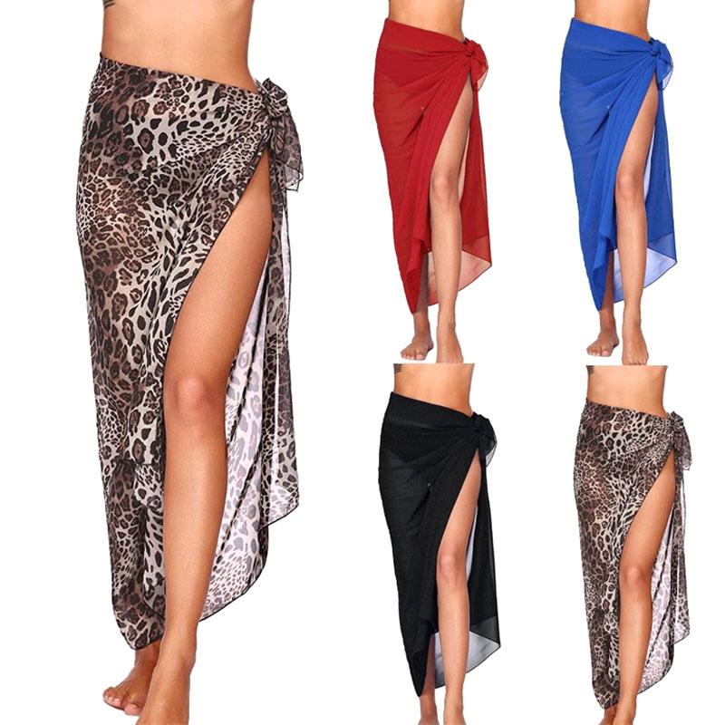 Summer Sexy Beach Skirts Women Beach Wear Chiffon Beach Wrap Skirt Towel Long Sarong Cover Up Sexy Bikini Scarf