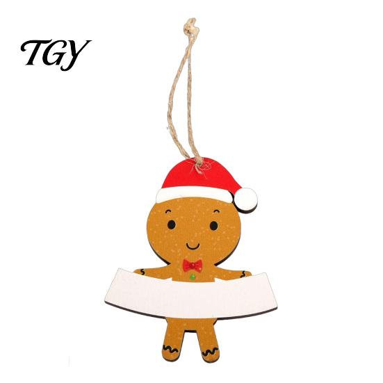 Blank Writing Christmas Decor Wooden Ornament, Cute Bear Gingerbread Gnome Cat Dog Family Keepsake Gift Ideas Hanging Decorations for