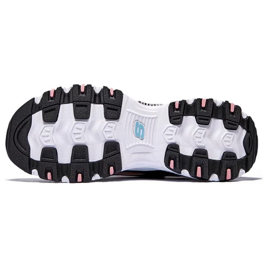 Skechers DLites 1.0 Сетчатые Синтетическая Кожа Удобные Универсальные Прочные Низкие Папины Кроссовки Женские Кроссовки Черный Розовый Синий 149793-BKMT