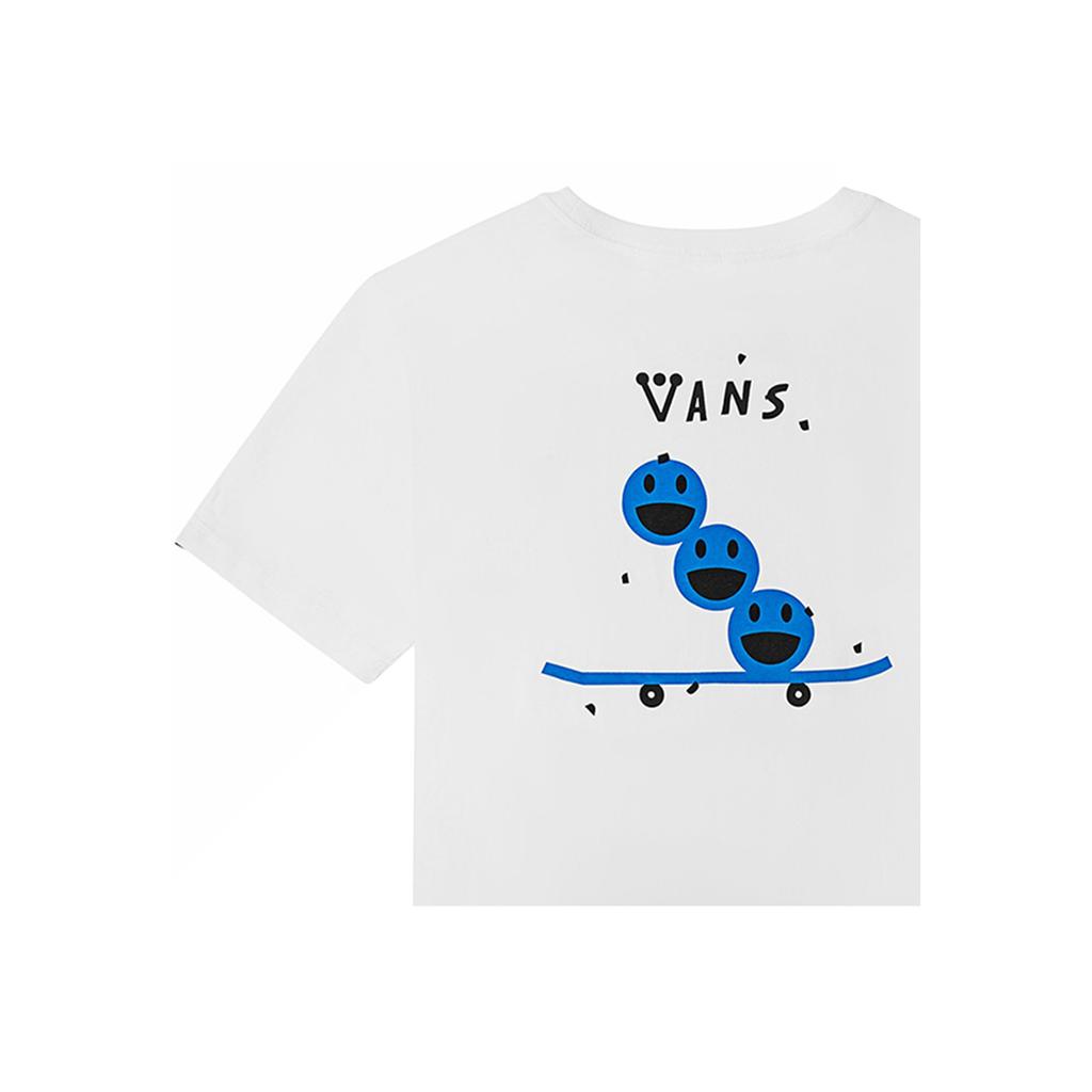 Vans X 275C Collaboration American Vintage Cartoon Smiley Letter Print Short Sleeve T Shirt Unisex T Shirts White VN0A7TQVWHT