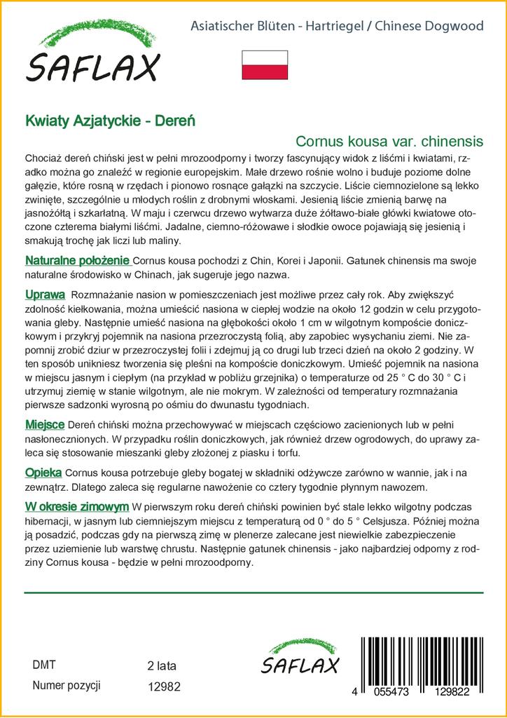 SAFLAX Подарочный набор - Кизил китайский - 30 семян - С подарочной коробкой, карточкой, этикеткой и субстратом для горшков - Cornus kousa