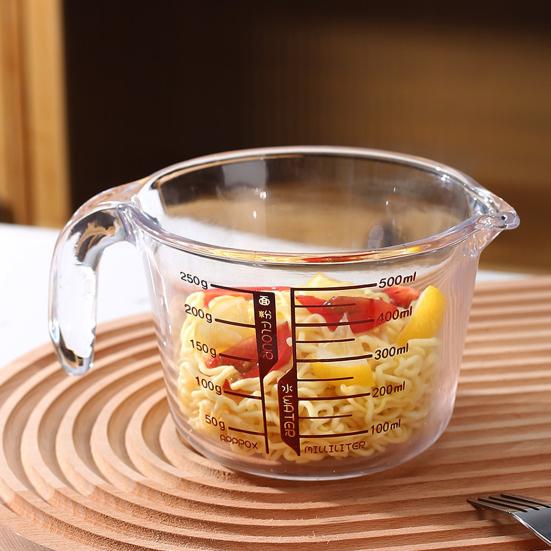 Мерный стакан с ручкой 500/1000 мл, термостойкий, с носиком для переливания, для измерения жидкости