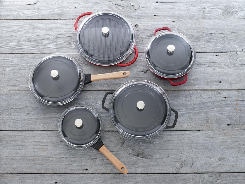 Крышка для сковороды со стеклянной крышкой Staub, японская, стеклянная куполообразная крышка "Купол 30 см" [Авторизованный продукт] 40501-030