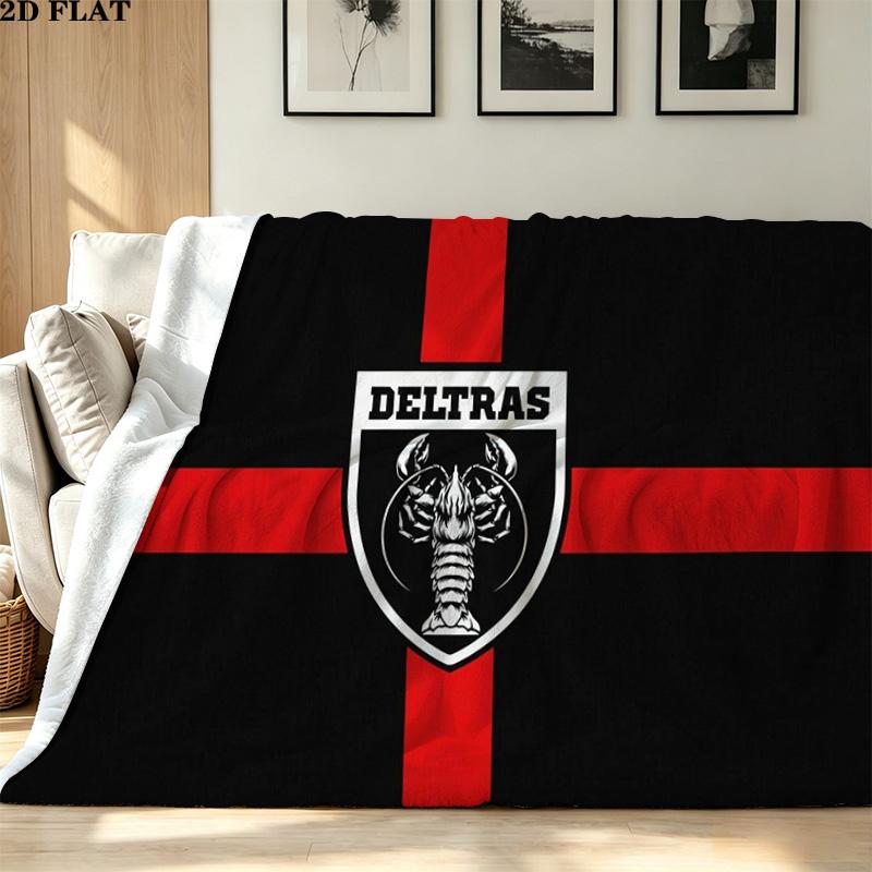 Deltras fc Print Flannel Blanket High Quality Warm Comfortable Cover for All Seasons Perfect for Gifts Home Decor