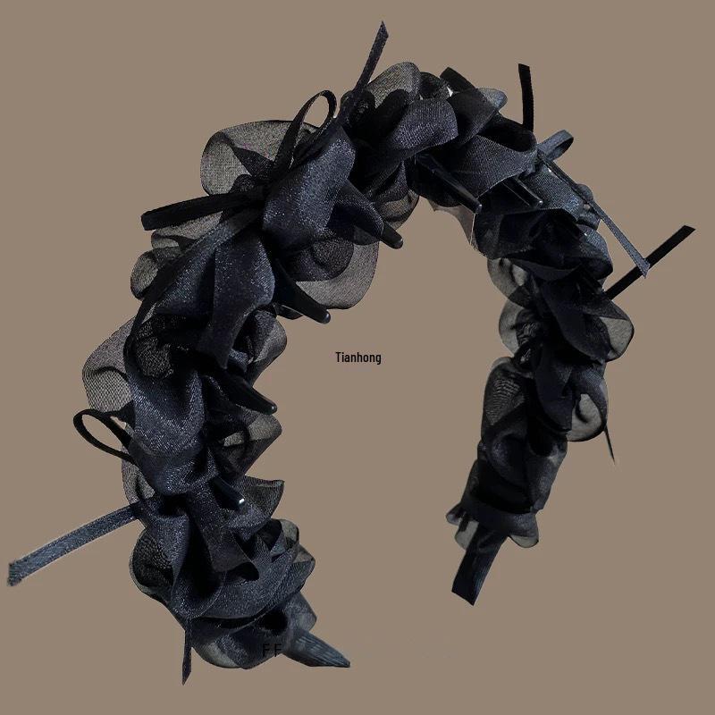 2025 Роскошный ободок с бантом и зубчатым гребнем для женщин - Аксессуар для волос с высоким затылком